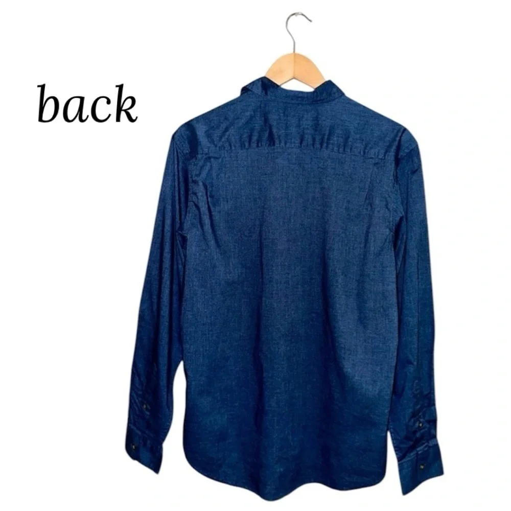 OLD NAVY Everyday Shirt Long Sleeve Regular Fit Top Button Down Navy Men's M - Picture 7 of 13